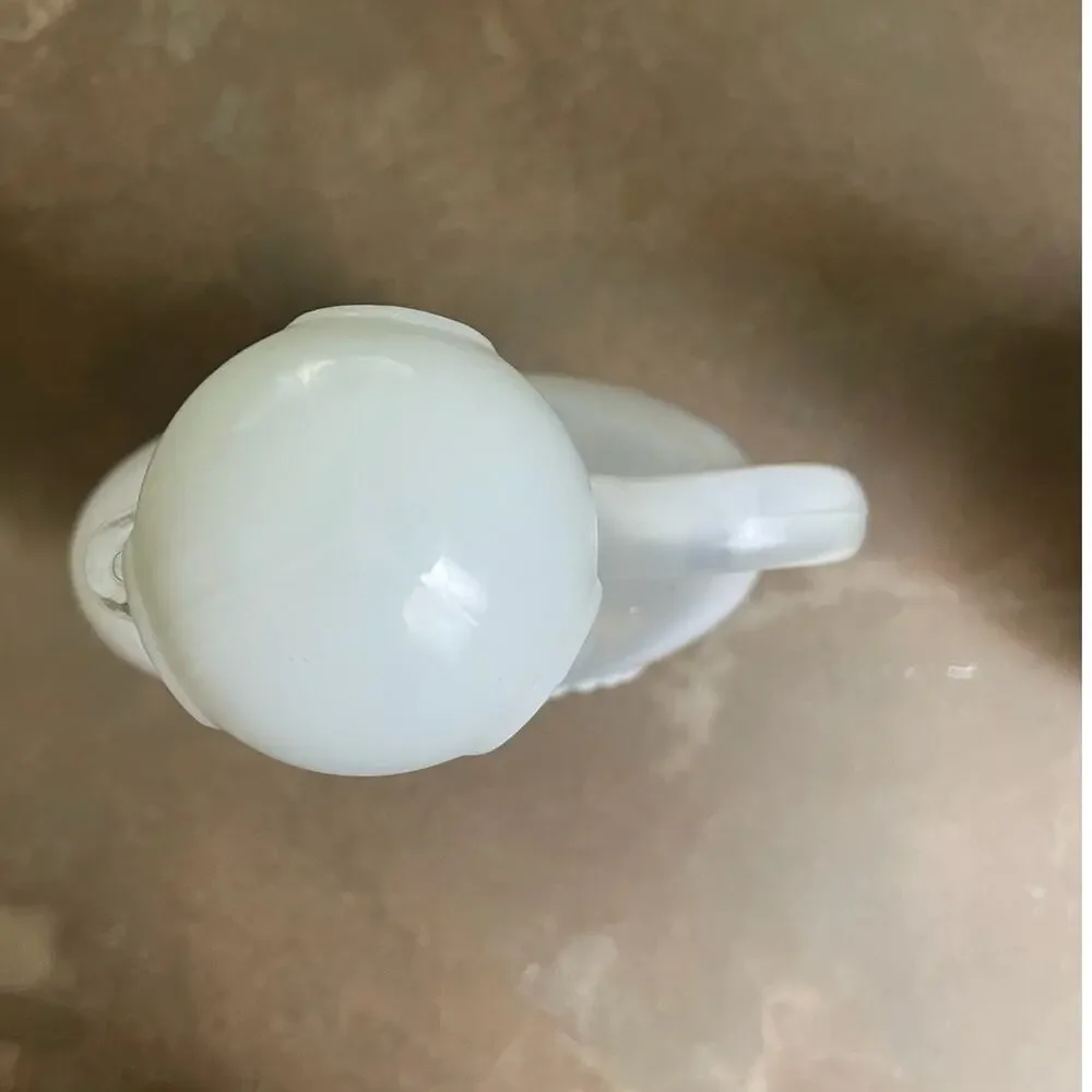 Milk Glass Decanter | Embossed Starburst | Empty Bottle | Decor - Vintage